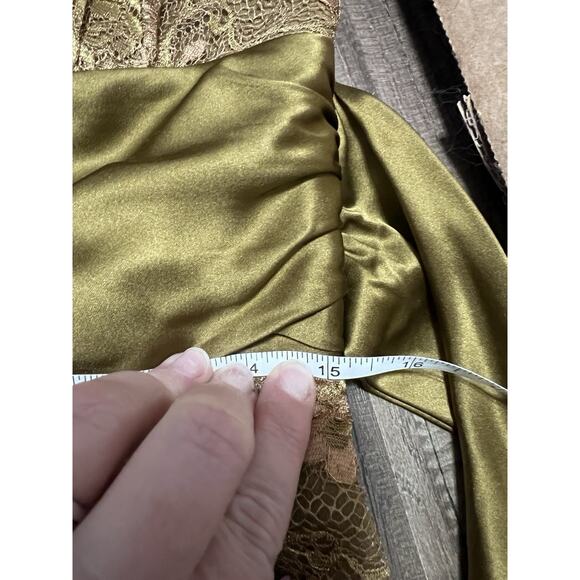 Y2K Nicole Miller Metallic Lace Strapless Dress Sz 6 Bodycon Cocktail Wedding - Picture 11 of 13